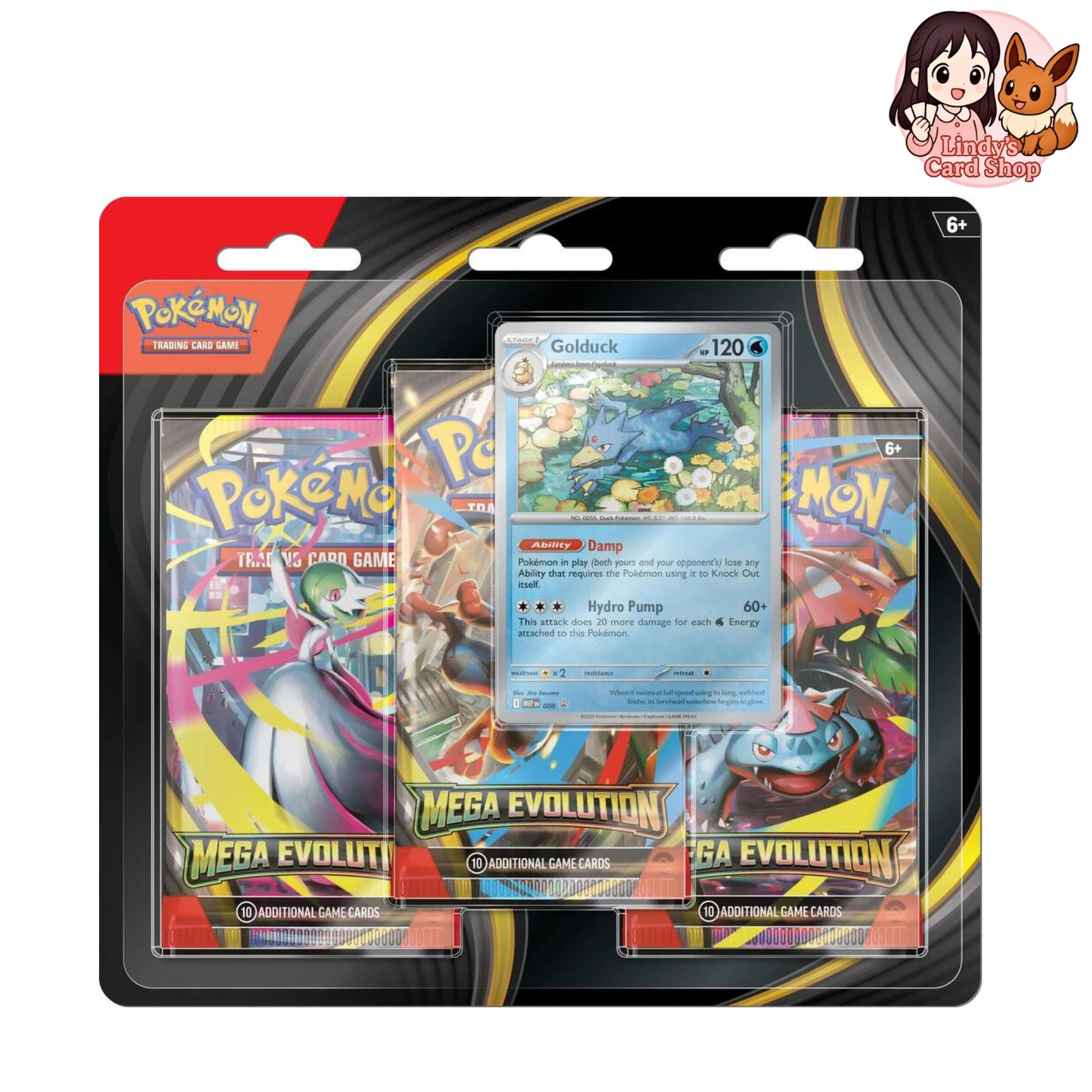 Mega Evolution 3 Pack Blister - Psyduck/Golduck